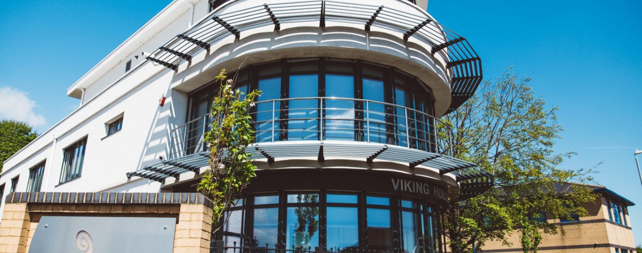 External Shot of Viking House with sign outside